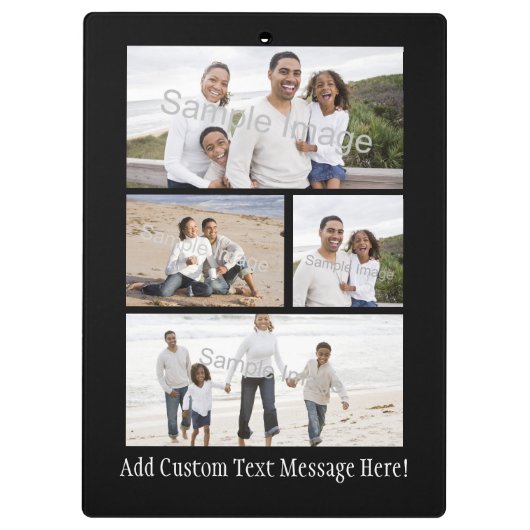 パーソナライズでカスタムな写真のコラージュのモンタージュ クリップボード (裏面)