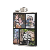 パーソナライズでカスタムな写真のコラージュのモンタージュ フラスク (左)