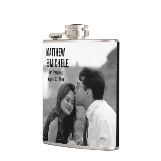 パーソナライズでカスタムな写真の結婚式のフラスコ フラスク (左)