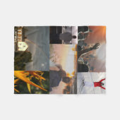 パーソナライズでカスタムな写真 フリースブランケット (正面(横))