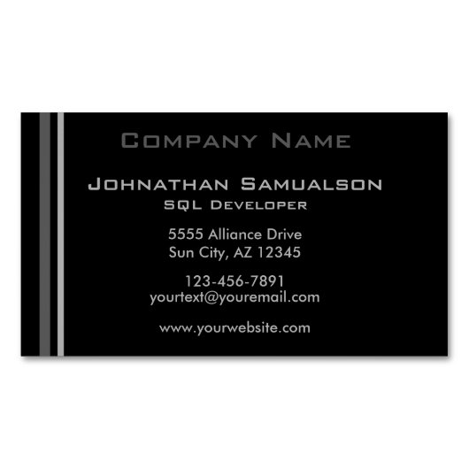 パーソナライズでカスタムな磁気名刺 マグネット名刺 (正面)