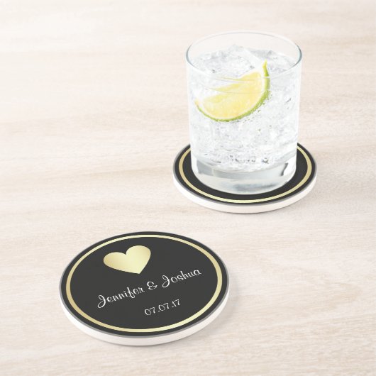 パーソナライズでカスタムな結婚式のコースターの好意のギフト コースター (側面)