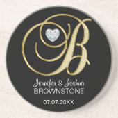 パーソナライズでカスタムな結婚式のコースターの好意のギフト コースター (正面)