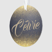 パーソナライズでカスタムな金ゴールドのグリッター|のオーナメント オーナメント (正面)