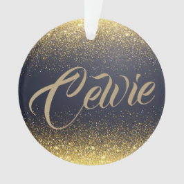 パーソナライズでカスタムな金ゴールドのグリッター|のオーナメント オーナメント