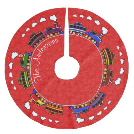 パーソナライズでカラフルなおもちゃの列車 ブラッシュドポリエステルツリースカート