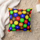 パーソナライズでカラフルなキャンデーの上塗を施してあるチョコレート クッション (ブランケット)