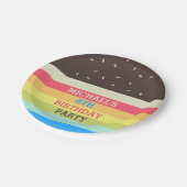 パーソナライズでカラフルなケーキの誕生会のプレート ペーパープレート (アングル)