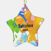 パーソナライズでカラフルな粘着物のクリスマスのオーナメント セラミックオーナメント (左)