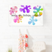 パーソナライズでカラフルな粘着物の誕生日の旗 横断幕 (インサイチュ)