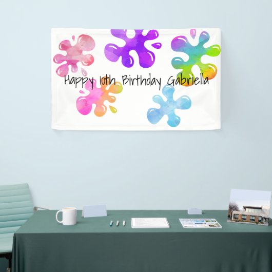 パーソナライズでカラフルな粘着物の誕生日の旗 横断幕 (トレードショー)