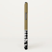 パーソナライズでガーリーではっきりしたな金ゴールドの黒のダマスク織のモノグラム Case-Mate iPhoneケース (裏面/右)