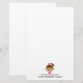 パーソナライズでガーリーな体操の文房具 便箋 (正面/裏面)