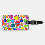 パーソナライズでクールでカラフルで素晴しいピースマーク ラゲッジタグ (正面横)