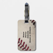 パーソナライズでクールなヴィンテージのグランジな野球 ラゲッジタグ (裏面縦)