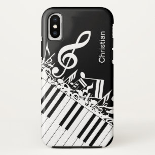 パーソナライズでクールな音符およびピアノ鍵 iPhone X ケース
