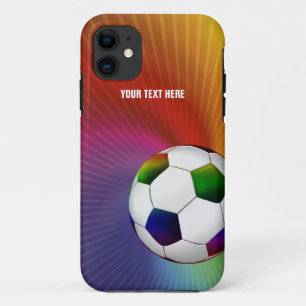 パーソナライズでサイケデリックなサッカー iPhone 11 ケース
