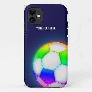 パーソナライズでサイケデリックなサッカー iPhone 11 ケース