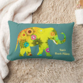 パーソナライズでサイケデリックな花象 ランバークッション (ブランケット)