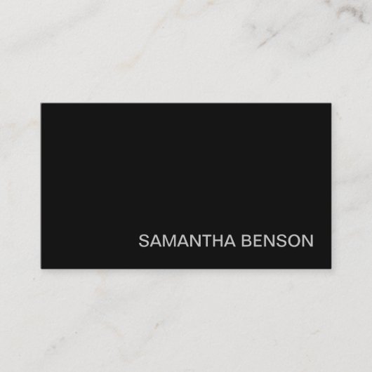 パーソナライズでシンプルでモダンで黒いプロフェッショナル 名刺 (正面)