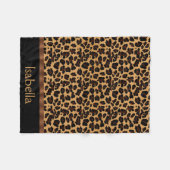 パーソナライズでスタイリッシュでシックな動物のヒョウのプリント フリースブランケット (正面(横))