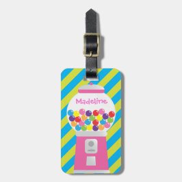 パーソナライズでストライプのなGumball機械荷物のラベル ラゲッジタグ