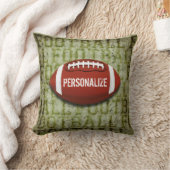 パーソナライズでファンキーな緑のグランジなフットボール クッション (ブランケット)
