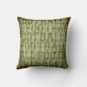 パーソナライズでファンキーな緑のグランジなフットボール クッション (裏面)
