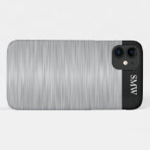 パーソナライズでフェイクなステンレス鋼および黒 Case-Mate iPhoneケース (裏面(横))