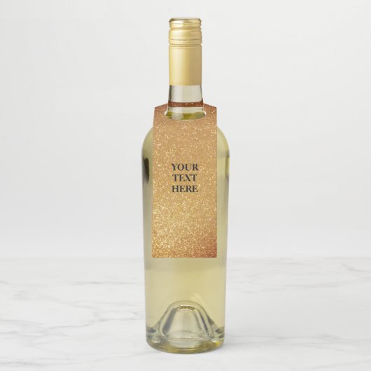 パーソナライズでフェイクな金ゴールドのグリッターのプリントの紙 ボトルネックタグ (ボトル)