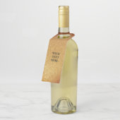 パーソナライズでフェイクな金ゴールドのグリッターのプリントの紙 ボトルネックタグ (アングル)