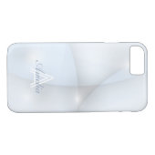 パーソナライズでミニマルで幾何学的な淡いブルーのモノグラム Case-Mate iPhoneケース (裏面(横))