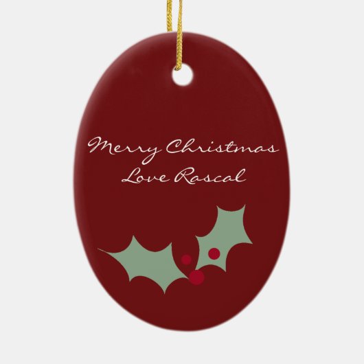 パーソナライズでメリーなマルタのクリスマスのオーナメント セラミックオーナメント (裏面)