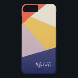 パーソナライズでモダンで幾何学的な三角形 iPhone 8 PLUS/7 PLUSケース<br><div class="desc">人気があるで非対称的な三角形パターンの明るくモダンな版は珊瑚、緑、黄土、日焼け、藤色および濃紺の色合いの今年の向く色を使用してここにあります。 デザインは愛することをあなたは行っている原稿のタイポグラフィのフォントを使用してあなたの名前と名前入りである場合もあるように作成されました。
このデザインはこの店のデザイナーによって作成され、保護された版権です。</div>
