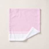 パーソナライズでモダンなピンクおよび白くシンプルなストライプの バスタオルセット (ウォッシュタオル)