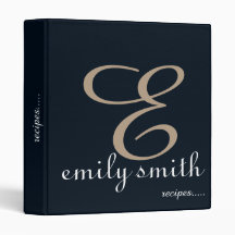 パーソナライズでモダンなモノグラムの青のレシピ