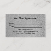 パーソナライズでモダンな銀製のグリッターの歯科医の歯 名刺 (裏面)