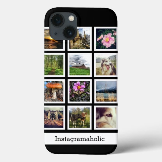 パーソナライズでモダンなInstagramの写真のコラージュ12写真 Case-Mate iPhoneケース (裏面)