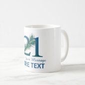 パーソナライズで上品な第21誕生日21のマグ コーヒーマグカップ (正面右)