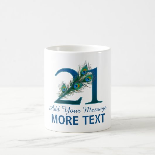 パーソナライズで上品な第21誕生日21のマグ コーヒーマグカップ (中央)