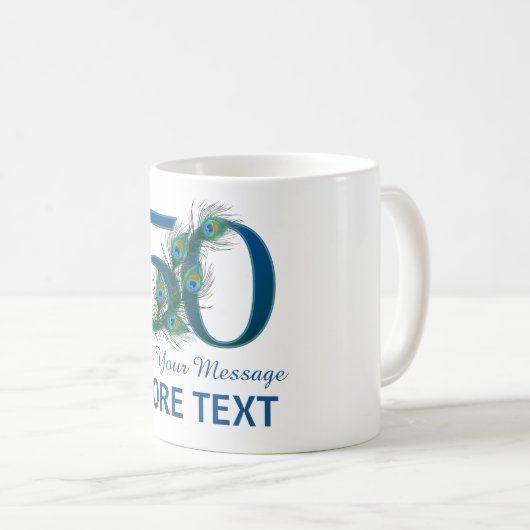 パーソナライズで上品な第50誕生日50のマグ コーヒーマグカップ (正面右)