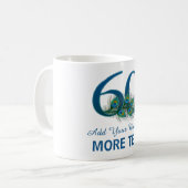 パーソナライズで上品な第60誕生日60のマグ コーヒーマグカップ (正面左)