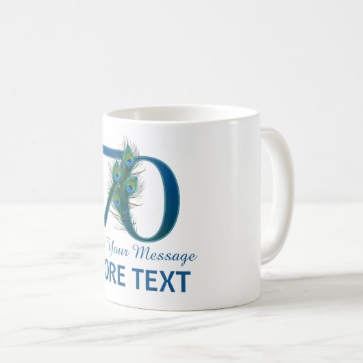 パーソナライズで上品な第70誕生日70のマグ コーヒーマグカップ (正面右)