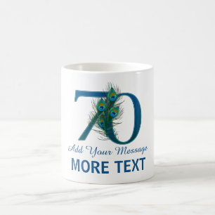 パーソナライズで上品な第70誕生日70のマグ コーヒーマグカップ