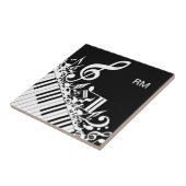 パーソナライズで乱雑な音符およびピアノ鍵 タイル (側面)