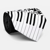 パーソナライズで乱雑な音符およびピアノ鍵 ネクタイ (ロール)