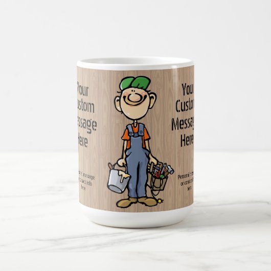 パーソナライズで便利な人の大工ペインターのギフト コーヒーマグカップ (中央)