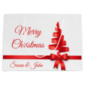 パーソナライズで大きいクリスマスのギフトバッグ ラージペーパーバッグ (正面)