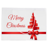 パーソナライズで大きいクリスマスのギフトバッグ ラージペーパーバッグ (裏面)