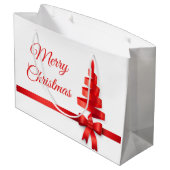 パーソナライズで大きいクリスマスのギフトバッグ ラージペーパーバッグ (裏面アングル)